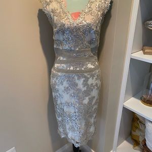 Beautiful black tie/ wedding cream sequins dress